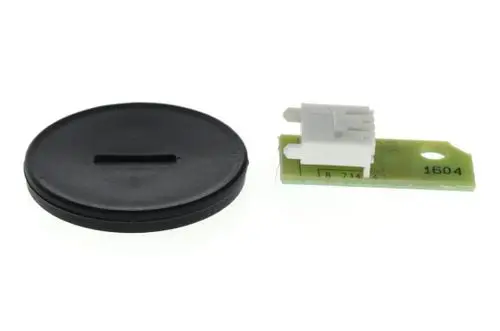 BOSCH Umbausatz bestehend aus einer runden schwarzen Abdeckung und einer elektronischen Platine mit einem weißen Anschlussstecker.